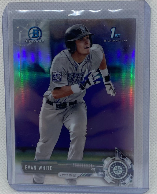 EVAN WHITE 2017 TOPPS 1ST BOWMAN PROSPECT CHROME REFRACTOR #BDC-178
