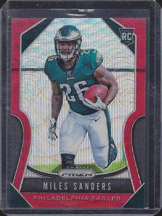 MILES SANDERS 2019 PANINI PRIZM RUBY RED WAVE ROOKIE PRIZMS RC #D 120/149