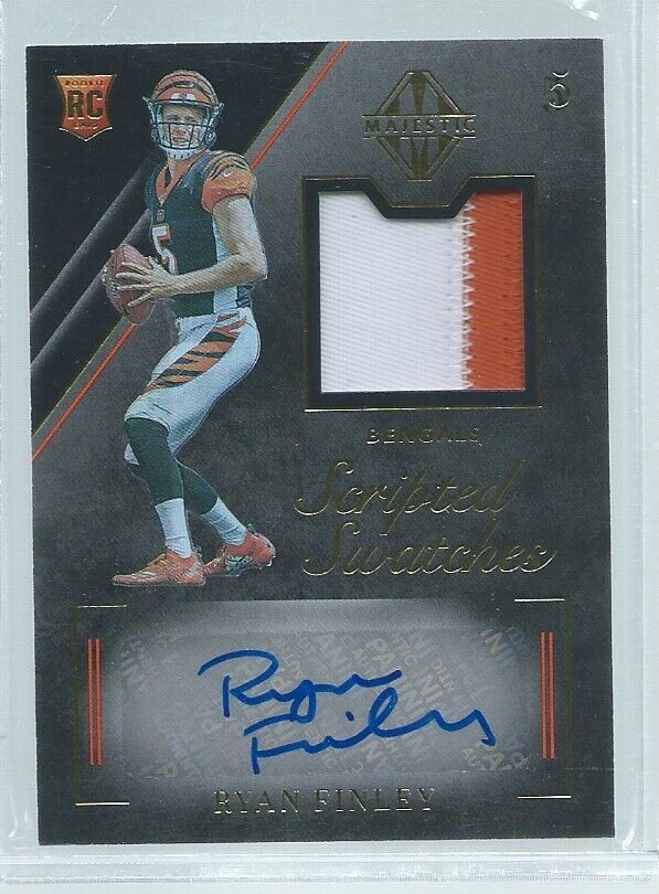 RYAN FINLEY 2019 PANINI MAJESTIC SCRIPTED SWATCHES 2 COLOR PATCH AUTO RC #D /49