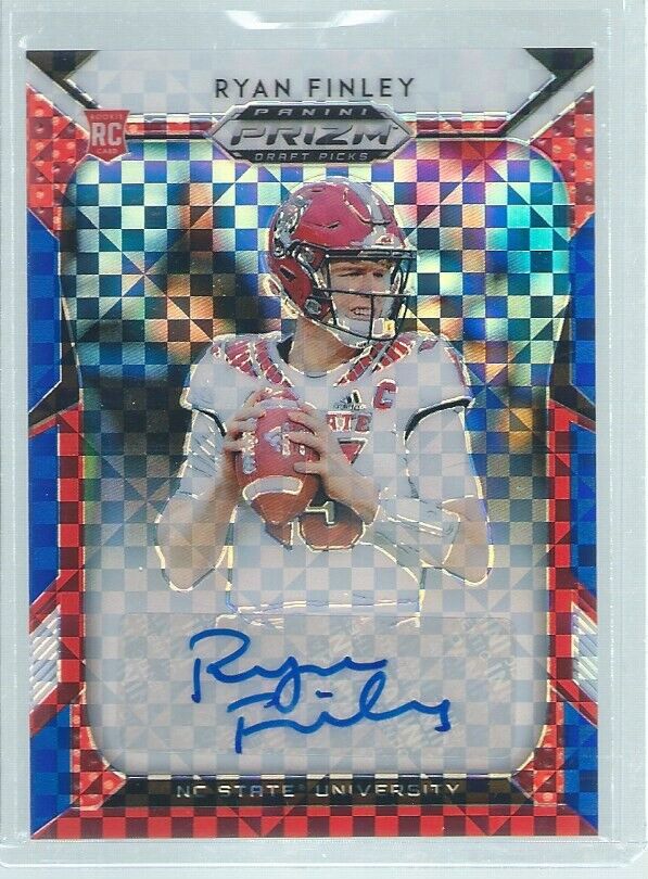 RYAN FINLEY 2019 PANINI PRIZM DRAFT PICKS RED WHITE BLUE PRIZMS AUTO RC #D 96/99
