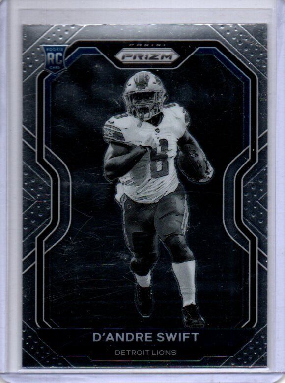 D'ANDRE SWIFT 2020 PANINI PRIZM NEGATIVE PHOTO VARIATION BLACK WHITE SP RC #358