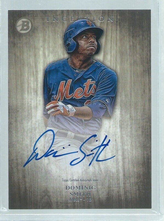 DOMINIC SMITH 2014 BOWMAN INCEPTION ON CARD AUTO PROSPECT