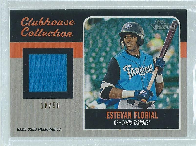 ESTEVAN FLORIAL 2019 TOPPS HERITAGE CLUBHOUSE COLLECTION JERSEY PROSPECT #D /50