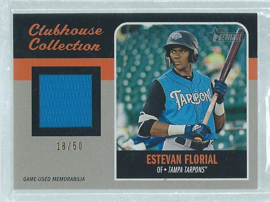 ESTEVAN FLORIAL 2019 TOPPS HERITAGE CLUBHOUSE COLLECTION JERSEY PROSPECT #D /50