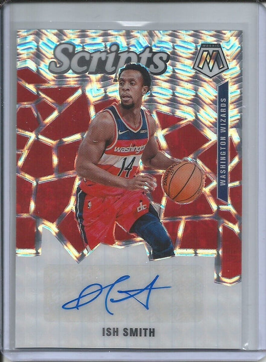 ISH SMITH 2019-20 PANINI MOSAIC SCRIPTS AUTOGRAPHS AUTO SILVER WAVE PRIZM