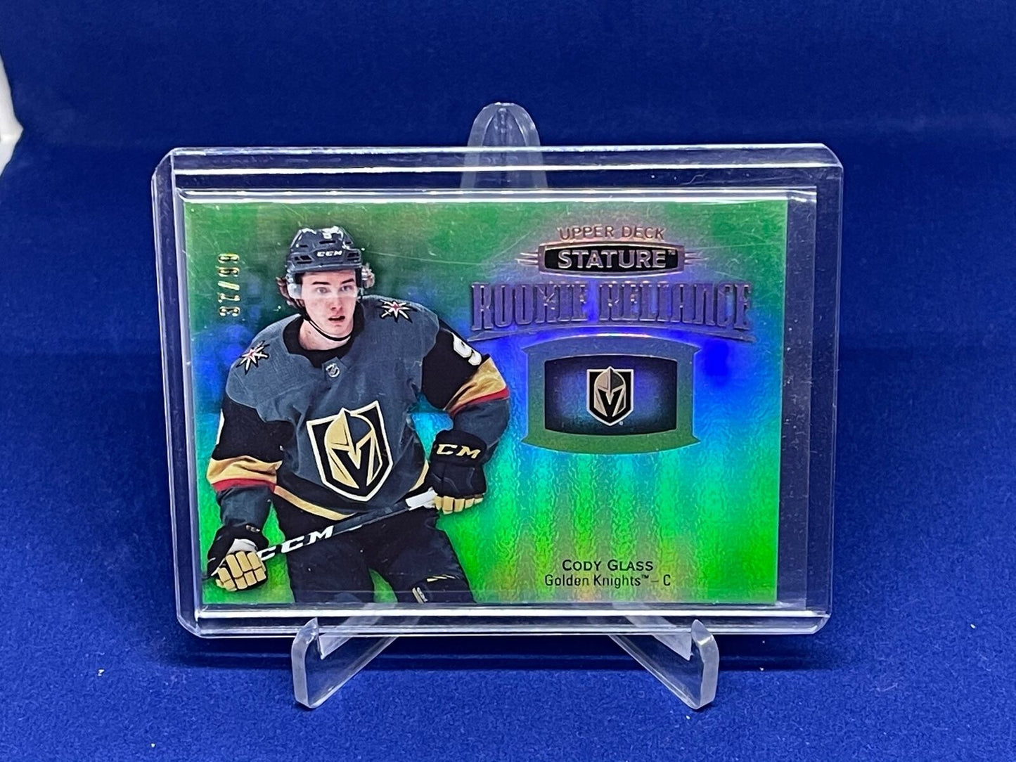 CODY GLASS 2019-20 UPPER DECK STATURE GREEN ROOKIE RELIANCE RC #D 37/99