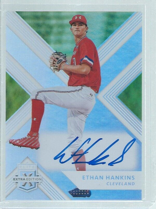 ETHAN HANKINS 2018 ELITE EXTRA EDITION ON CARD AUTO PROSPECT