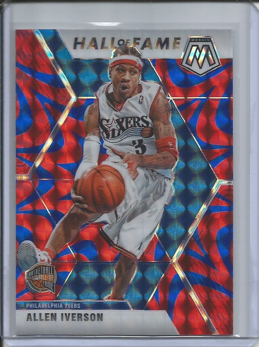 ALLEN IVERSON 2019-20 PANINI MOSAIC HALL OF FAME REACTIVE BLUE PRIZM #287