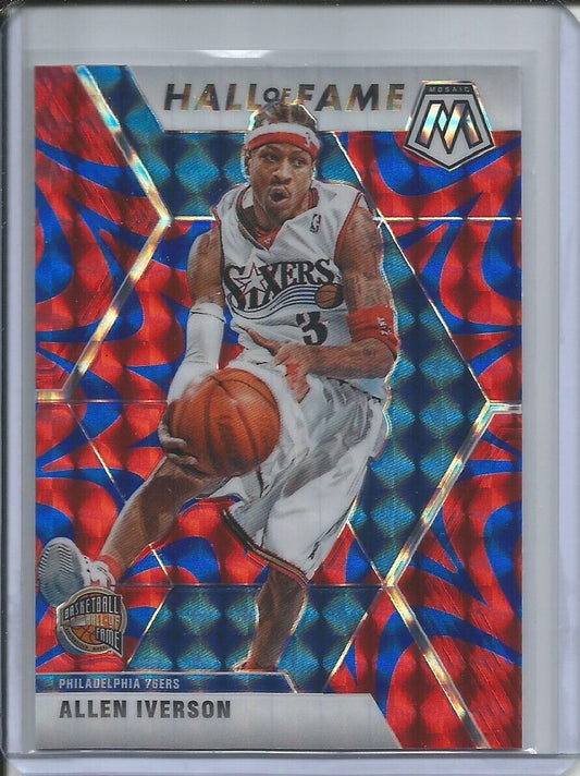 ALLEN IVERSON 2019-20 PANINI MOSAIC HALL OF FAME REACTIVE BLUE PRIZM #287