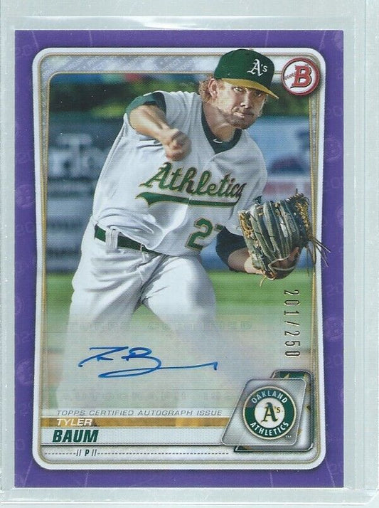 TYLER BAUM 2020 BOWMAN AUTO PROSPECT PURPLE #D 201/250