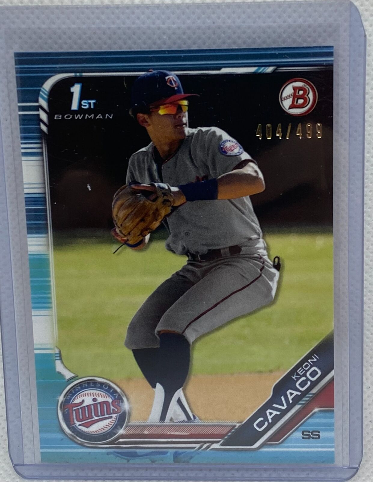 KEONI CAVACO 2020 TOPPS 1ST BOWMAN PROSPECT SKY BLUE #D 404/499