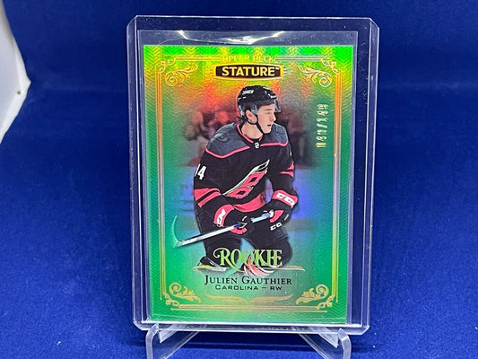 JULIEN GAUTHIER 2019-20 UPPER DECK STATURE GREEN ROOKIE RC #D 40/149