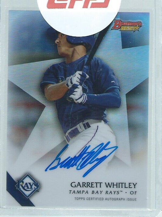 GARRETT WHITLEY 2015 BOWMAN'S BEST ON CARD AUTO PROSPECT REFRACTOR