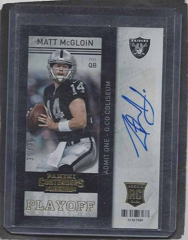 MATT MCGLOIN 2013 CONTENDERS PLAYOFF TICKET OAKLAND RAIDERS AUTO RC #D 35/99
