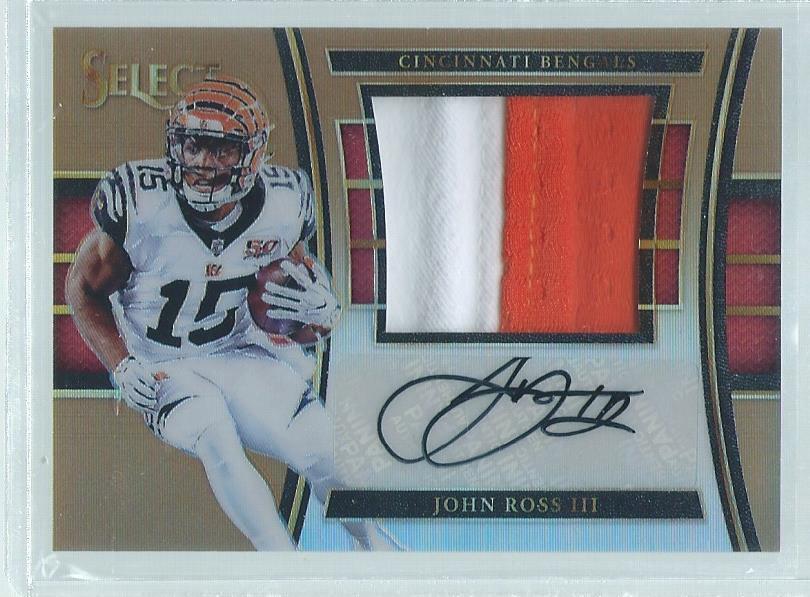 JOHN ROSS III 2017 PANINI SELECT COPPER PRIZM RPA JUMBO PATCH AUTO RC #D 6/15
