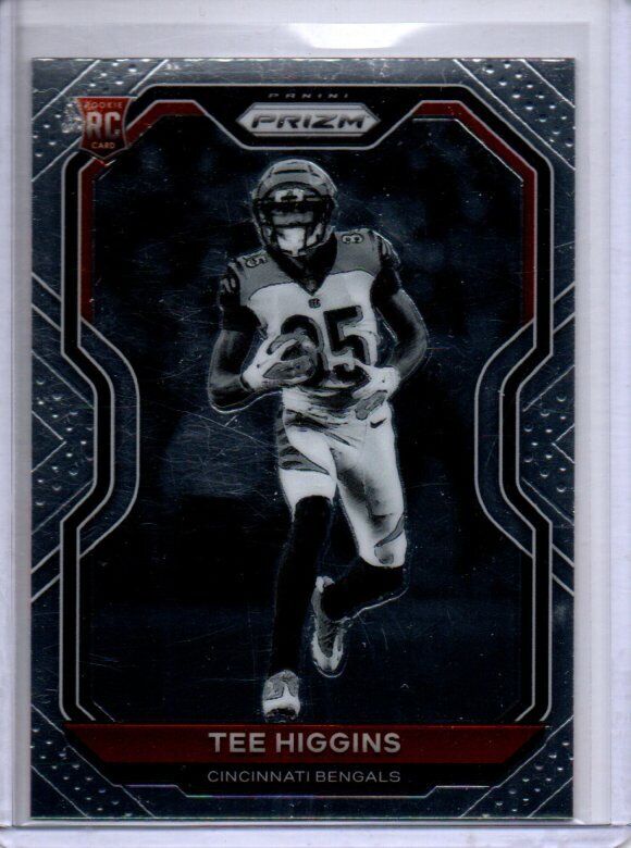 TEE HIGGINS 2020 PANINI PRIZM NEGATIVE PHOTO VARIATION BLACK WHITE SP RC #308
