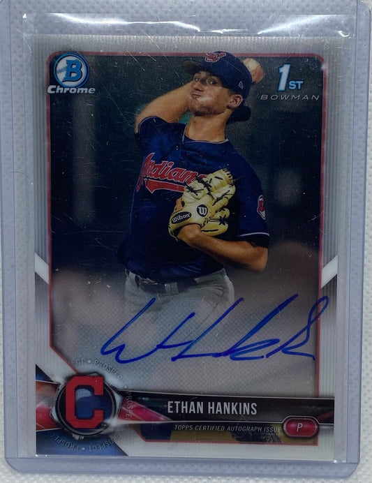 ETHAN HANKINS 2018 TOPPS 1ST BOWMAN CHROME PROSPECTS ON CARD AUTO #CDA-EH