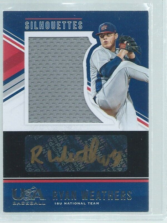 RYAN WEATHERS 2018 USA STARS & STRIPES SILHOUETTES JERSEY AUTO PROSPECTS /89