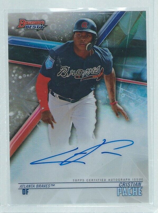 CRISTIAN PACHE 2018 BOWMAN'S BEST ON CARD AUTO PROSPECT REFRACTOR