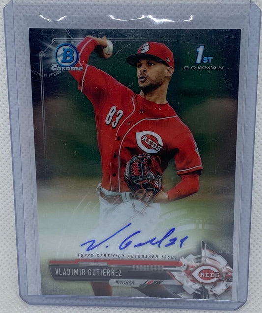 VLADIMIR GUTIERREZ 2017 TOPPS 1ST BOWMAN CHROME PROSPECTS ON CARD AUTO #CPA-VG