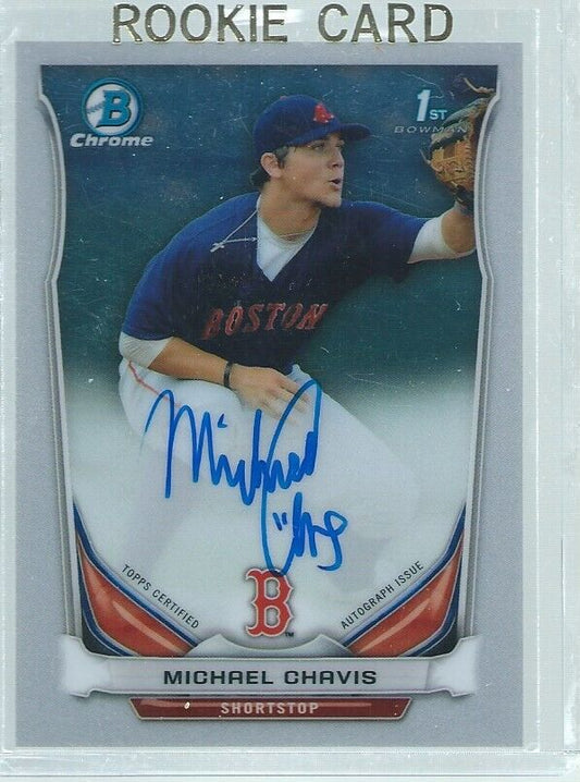 MICHAEL CHAVIS 2014 BOWMAN CHROME 1ST ON CARD AUTO PROSPECT