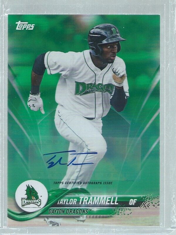 TAYLOR TRAMMELL 2018 TOPPS PRO DEBUT AUTO PROSPECT GREEN #D /99