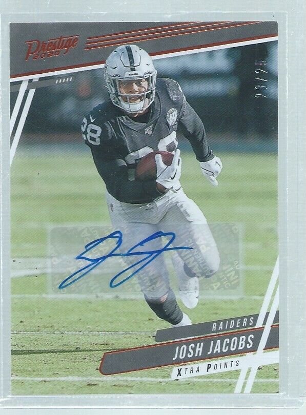 JOSH JACOBS 2020 PANINI PRESTIGE XTRA POINTS BRONZE AUTO #D 23/25