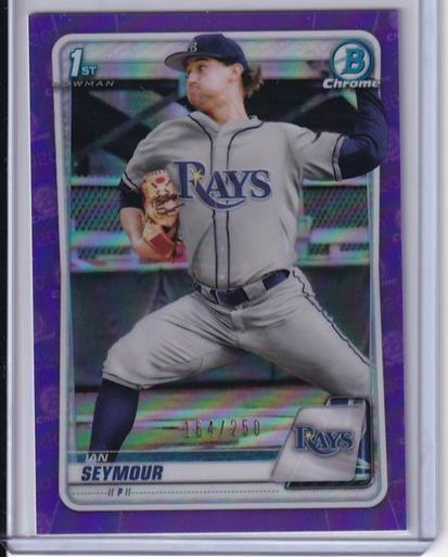 IAN SEYMOUR 2020 BOWMAN CHROME PURPLE REFRACTOR 1ST PROSPECT #D 164/250