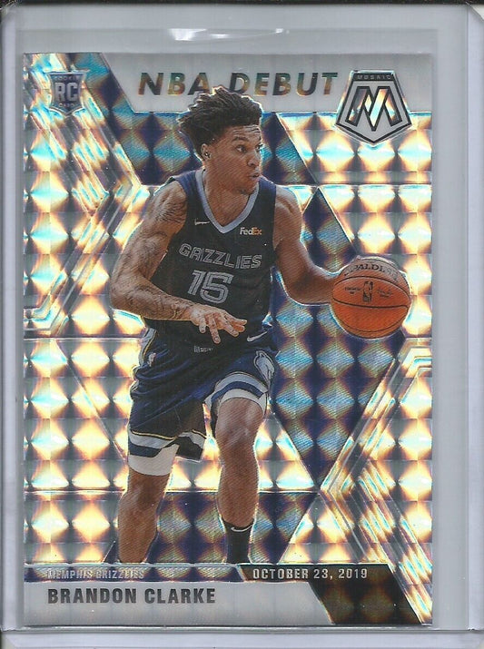 BRANDON CLARKE 2019-20 PANINI MOSAIC NBA DEBUT SILVER WAVE PRIZM ROOKIE RC #277