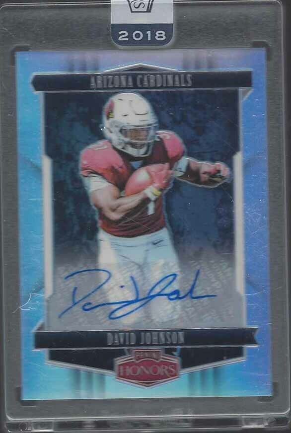 DAVID JOHNSON 2018 PANINI HONORS SILVER PRIZM ENCASED UNCIRCULATED AUTO #D 2/20