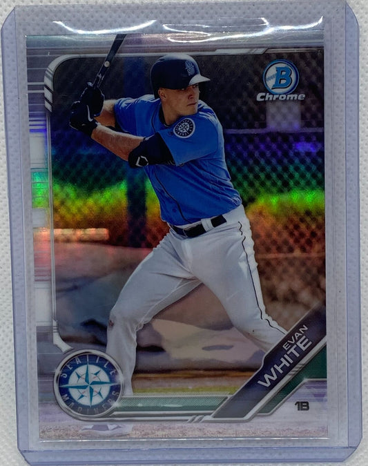 EVAN WHITE 2019 TOPPS BOWMAN CHROME PROSPECT REFRACTOR #BDC-172