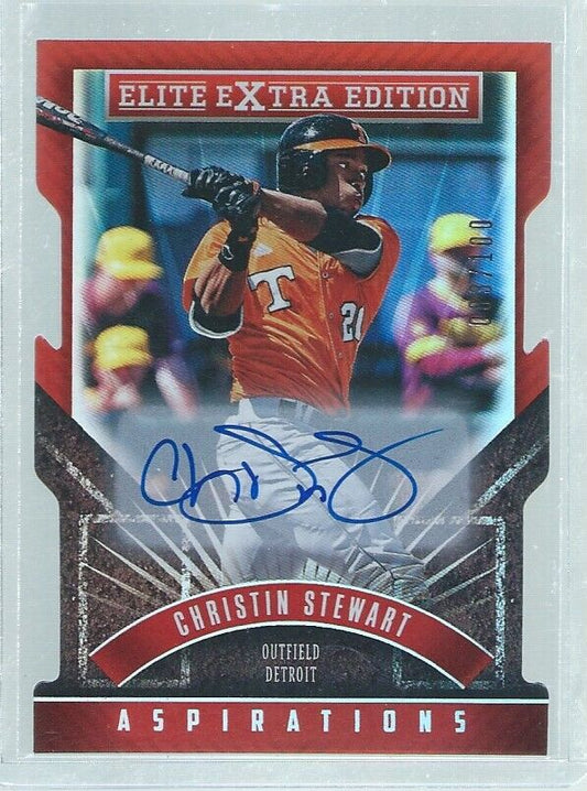 CHRISTIN STEWART 2015 PANINI ELITE EXTRA ASPIRATIONS AUTO DIE CUT PROSPECT /100
