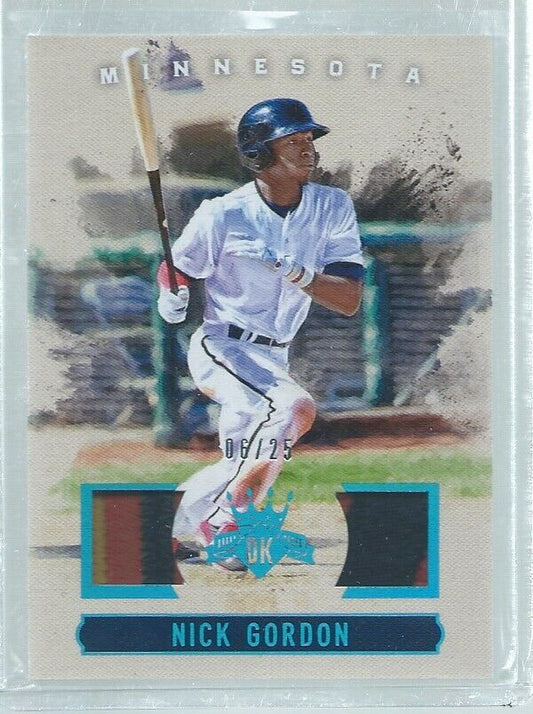 NICK GORDON 2017 DIAMOND KINGS DUAL COLOR PATCH PROSPECT BLUE CANVAS #D 6/25