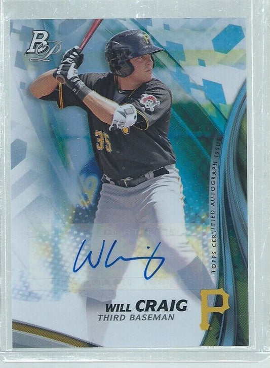 WILL CRAIG 2017 TOPPS BOWMAN PLATINUM AUTO PROSPECT