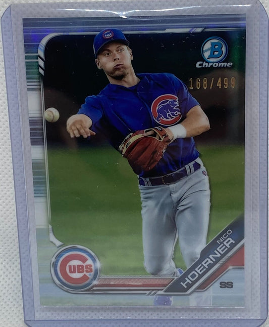 NICO HOERNER 2019 TOPPS BOWMAN CHROME PROSPECTS REFRACTOR #D 168/499