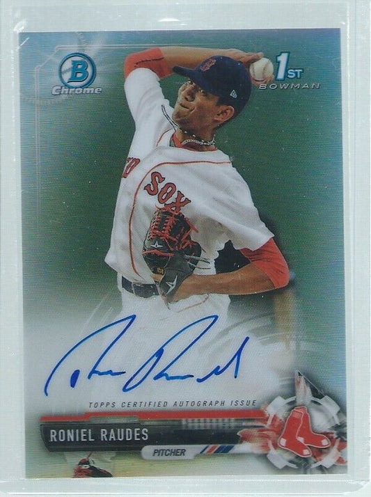 RONIEL RAUDES 2017 BOWMAN CHROME 1ST ON CARD AUTO PROSPECT REFRACTOR #D 439/499