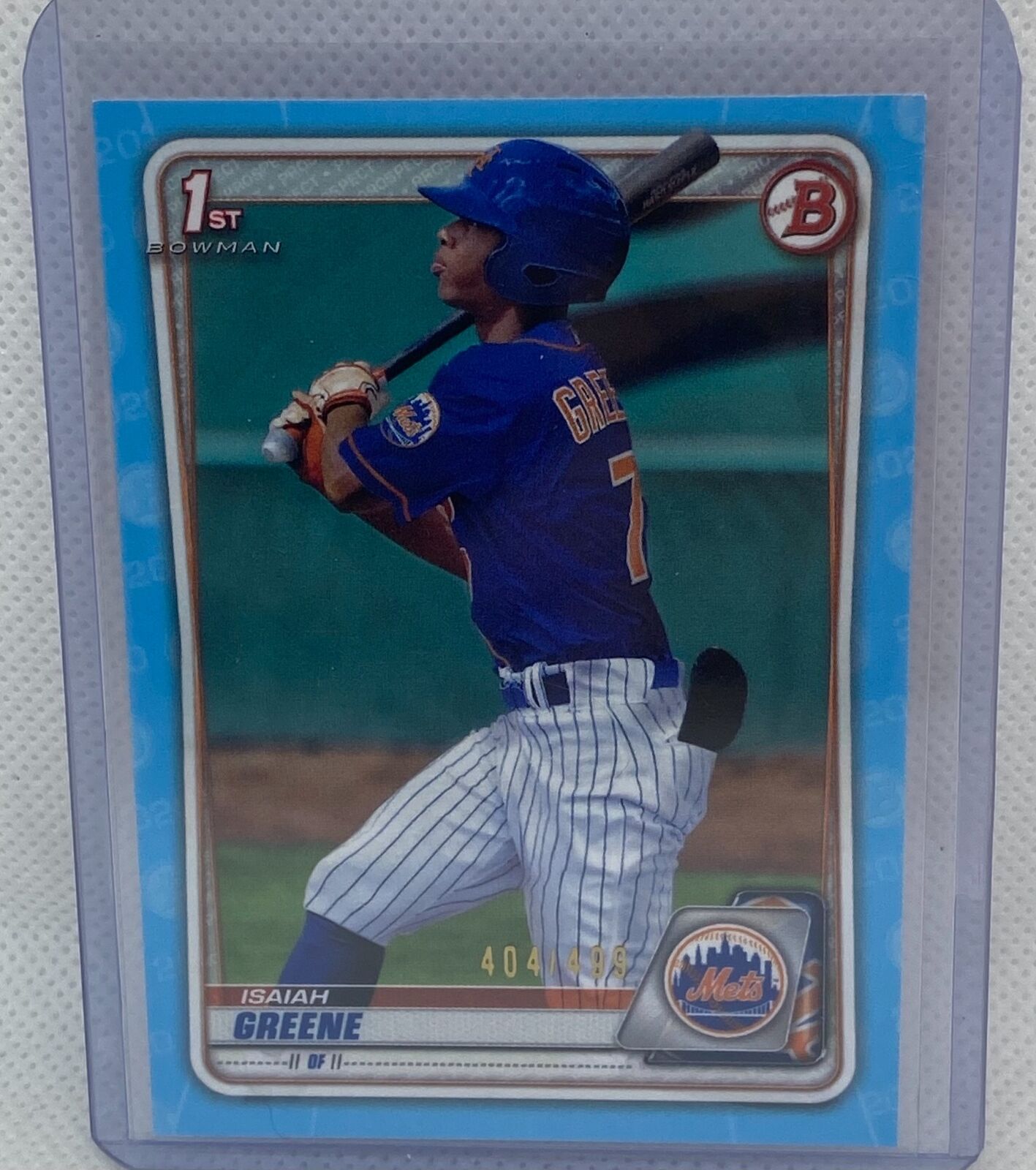ISAIAH GREENE 2020 TOPPS 1ST BOWMAN PROSPECT SKY BLUE #D 404/499