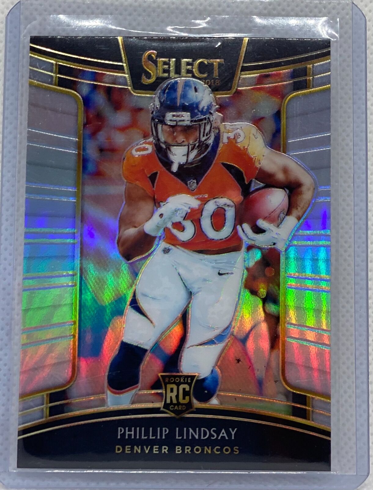 PHILLIP LINDSAY 2018 PANINI SELECT SILVER PRIZM ROOKIE RC #79