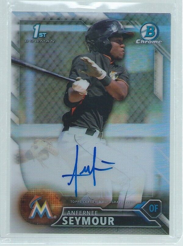 ANFERNEE SEYMOUR 2016 BOWMAN CHROME 1ST ON CARD AUTO PROSPECT REFRACTOR #D /499
