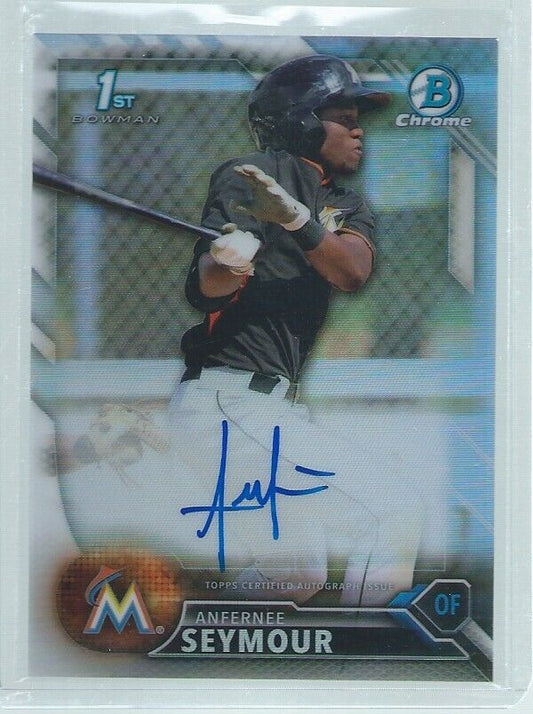 ANFERNEE SEYMOUR 2016 BOWMAN CHROME 1ST ON CARD AUTO PROSPECT REFRACTOR #D /499