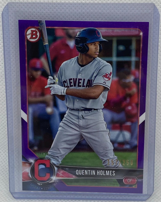 QUENTIN HOLMES 2018 TOPPS BOWMAN PROSPECT PURPLE #D 157/250