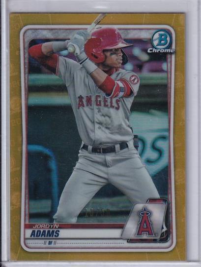JORDYN ADAMS 2020 BOWMAN CHROME PROSPECT GOLD REFRACTOR #D 18/50