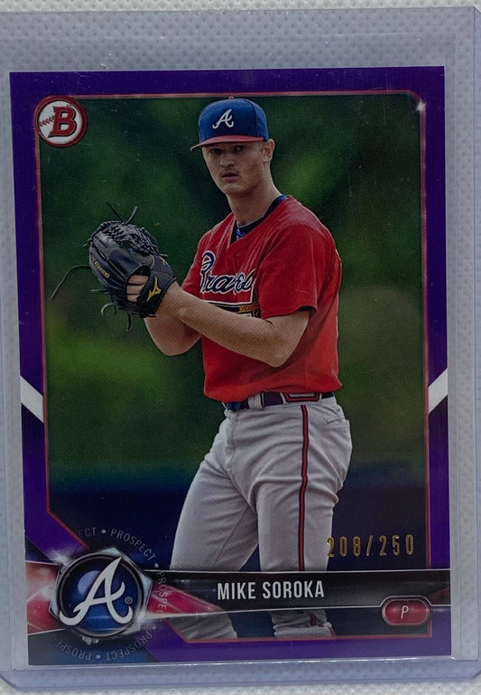 MIKE SOROKA 2018 TOPPS BOWMAN PROSPECT PURPLE #D 208/250