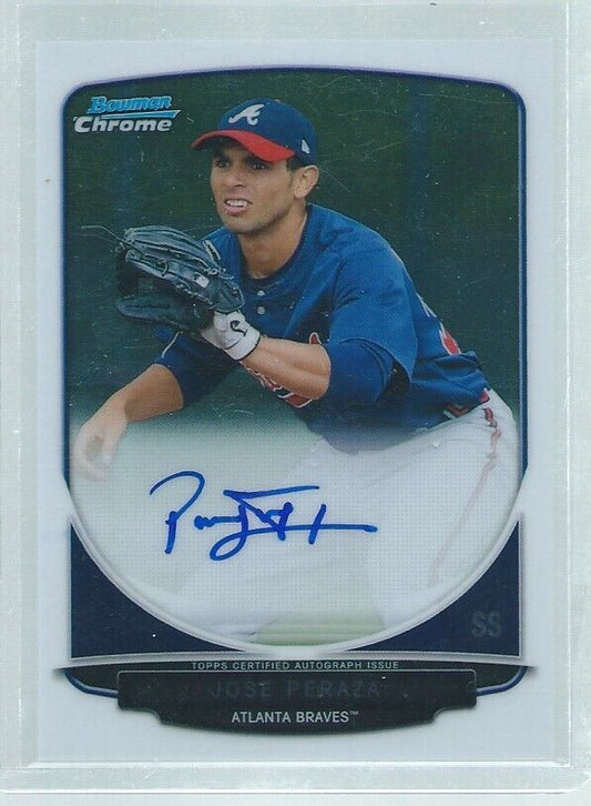 JOSE PERAZA 2013 TOPPS BOWMAN CHROME ON CARD AUTO PROSPECT