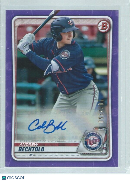 ANDREW BECHTOLD 2020 BOWMAN AUTO PROSPECT PURPLE #D 187/250