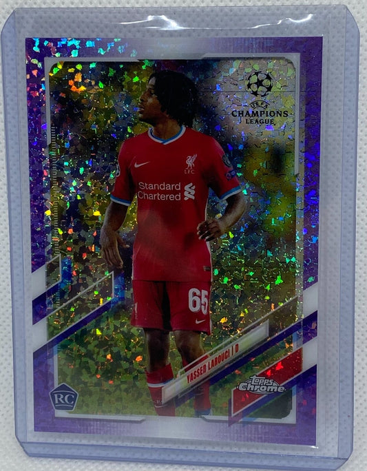 YASSER LAROUCI 2020-21 TOPPS CHROME CHAMPIONS PURPLE DIAMOND REFRACTOR RC /250