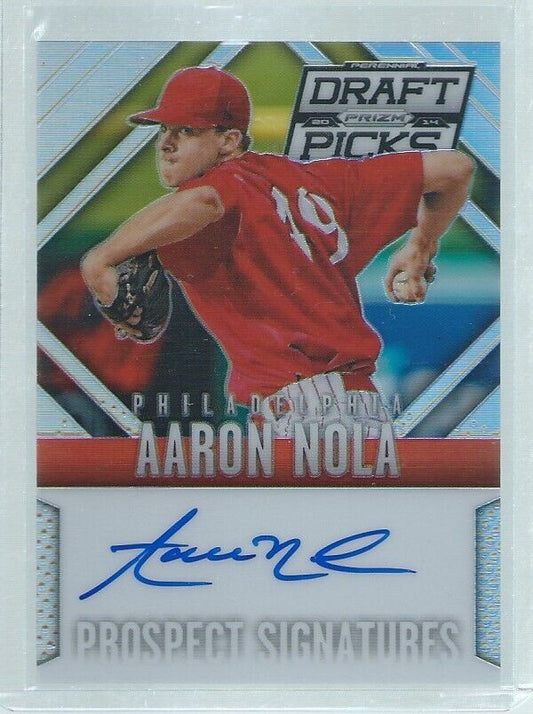 AARON NOLA 2014 PRIZM DRAFT PICKS ON CARD AUTO PROSPECT #7