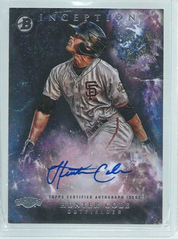 HUNTER COLE 2016 BOWMAN INCEPTION ON CARD AUTO PROSPECT