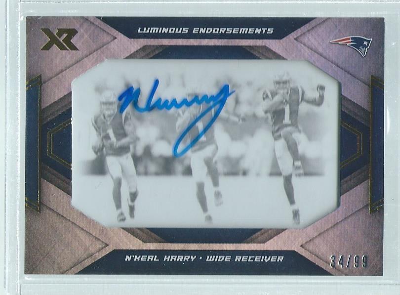 N'KEAL HARRY 2019 PANINI XR LUMINOUS ENDORSEMENTS ON CARD AUTO RC #D 34/99