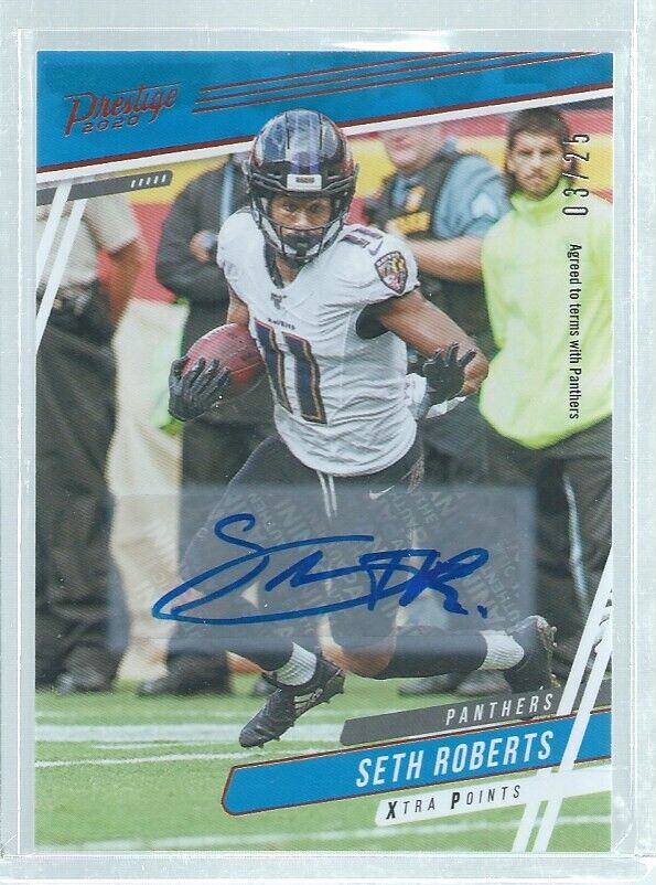 SETH ROBERTS 2020 PANINI PRESTIGE XTRA POINTS AUTO ORANGE #D 3/25
